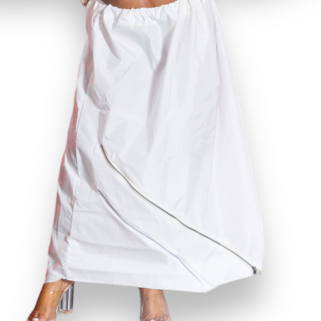 White Zipper Skirt